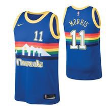 Denver Nuggets #11 Monte Morris Blue Hardwood Classics basketball  Jersey