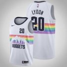 Denver Nuggets #20 Tyler Lydon White basketball  Jersey City