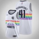 Denver Nuggets #41 Juan Hernangomez White basketball  Jersey City