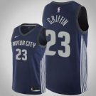 Detroit Pistons #23 Blake Griffin Navy Jersey - City