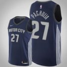 Detroit Pistons #27 Zaza Pachulia Navy Jersey - City