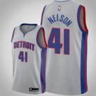Detroit Pistons #41 Jameer Nelson Graytatement Jersey