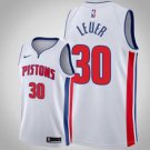 Detroit Pistons #30 Jon Leuer White Jersey