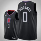 Los Angeles Clippers #0indarius Thornwell Blacktatement  Jersey