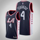 Los Angeles Clippers #4 Milos Teodosic Navy Jersey City