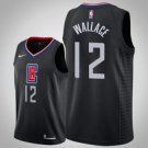 Los Angeles Clippers #12 Tyrone Wallace Blacktatement  Jersey