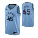 Memphis Grizzlies #45 Tyler Zeller Bluetatement  Jersey
