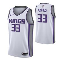 Men'sacramento Kings #33 Corey Brewer White basketball  Jersey