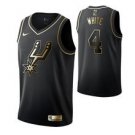 Men'san Antoniopurs #4 Derrick White Black Golden  Jersey