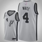 Men'san Antoniopurs #4 Derrick White Graytatement  Jersey (2)