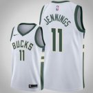 Milwaukee Bucks #11 Brandon Jennings White Jersey