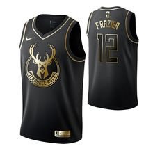 Milwaukee Bucks #12 Tim Frazier Black Golden Jersey