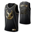 Milwaukee Bucks #22 Khris Middleton Black Golden Jersey