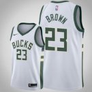 Milwaukee Bucks #23terling Brown White Jersey