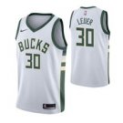 Milwaukee Bucks #30 Jon Leuer White Jersey