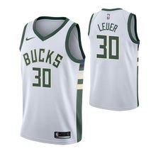 Milwaukee Bucks #30 Jon Leuer White Jersey