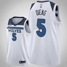 Minnesota Timberwolves #5 Gorgui Dieng White Jersey