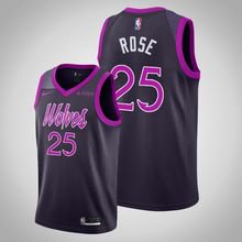 Minnesota Timberwolves #25 Derrick Rose Purple  Jersey City