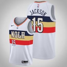 New Orleans Pelicans #15 Frank Jackson White Earned  Jersey