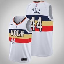 New Orleans Pelicans #44olomon Hill White Earned  Jersey