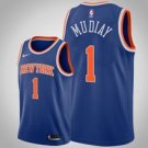 New York Knicks #1 Emmanuel Mudiay Royal Iconbasketball  Jersey