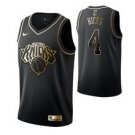 New York Knicks #4 Isaiah Hicks Black Golden  Jersey