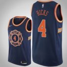 New York Knicks #4 Isaiah Hicks Navy Jersey - City