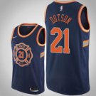 New York Knicks #21 Damyean Dotson Navy Jersey - City