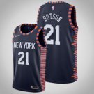 New York Knicks #21 Damyean Dotson Navy Jersey City