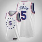Philadelphia 76ers #5 Amir Johnson Gray Earned  Jersey