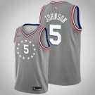 Philadelphia 76ers #5 Amir Johnson Gray Jersey City