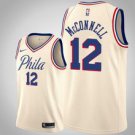 Philadelphia 76ers #12 T.J. McConnell cream Jersey - City