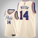 Philadelphia 76ers #14hake Milton cream Jersey - City