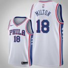 Philadelphia 76ers #18hake Milton White basketball  Jerseytitched
