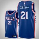 Philadelphia 76ers #21 Joel Embiid Blue basketball  Jerseytitched