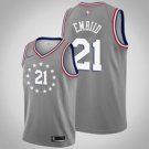 Philadelphia 76ers #21 Joel Embiid Gray Jersey City
