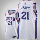 Philadelphia 76ers #21 Joel Embiid White basketball  Jerseytitched