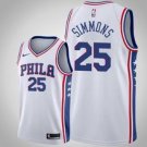 Philadelphia 76ers #25 Benimmons White basketball  Jerseytitched