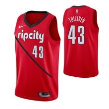 Portland Trail Blazers #43 Anthony Tollive Red Earned  Jersey