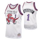 Toronto Raptors #1 Tracy McGrady White Hardwood Classics  Jersey