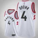 Toronto Raptors #4 Lorenzo Brown White Jersey