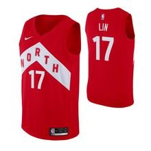 Toronto Raptors #17 Jeremy Lin RedEarned Jersey