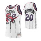 Toronto Raptors #20 DamontoudamireWhite Hardwood Classics  Jersey