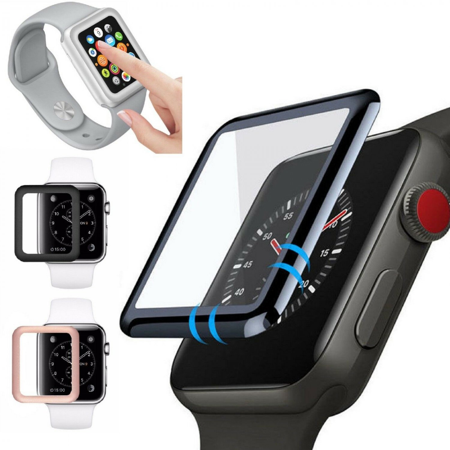 Apple Watch Series 4/3/2/1 3D Full Tempered Glass Screen Protector 38/42/40/44mm