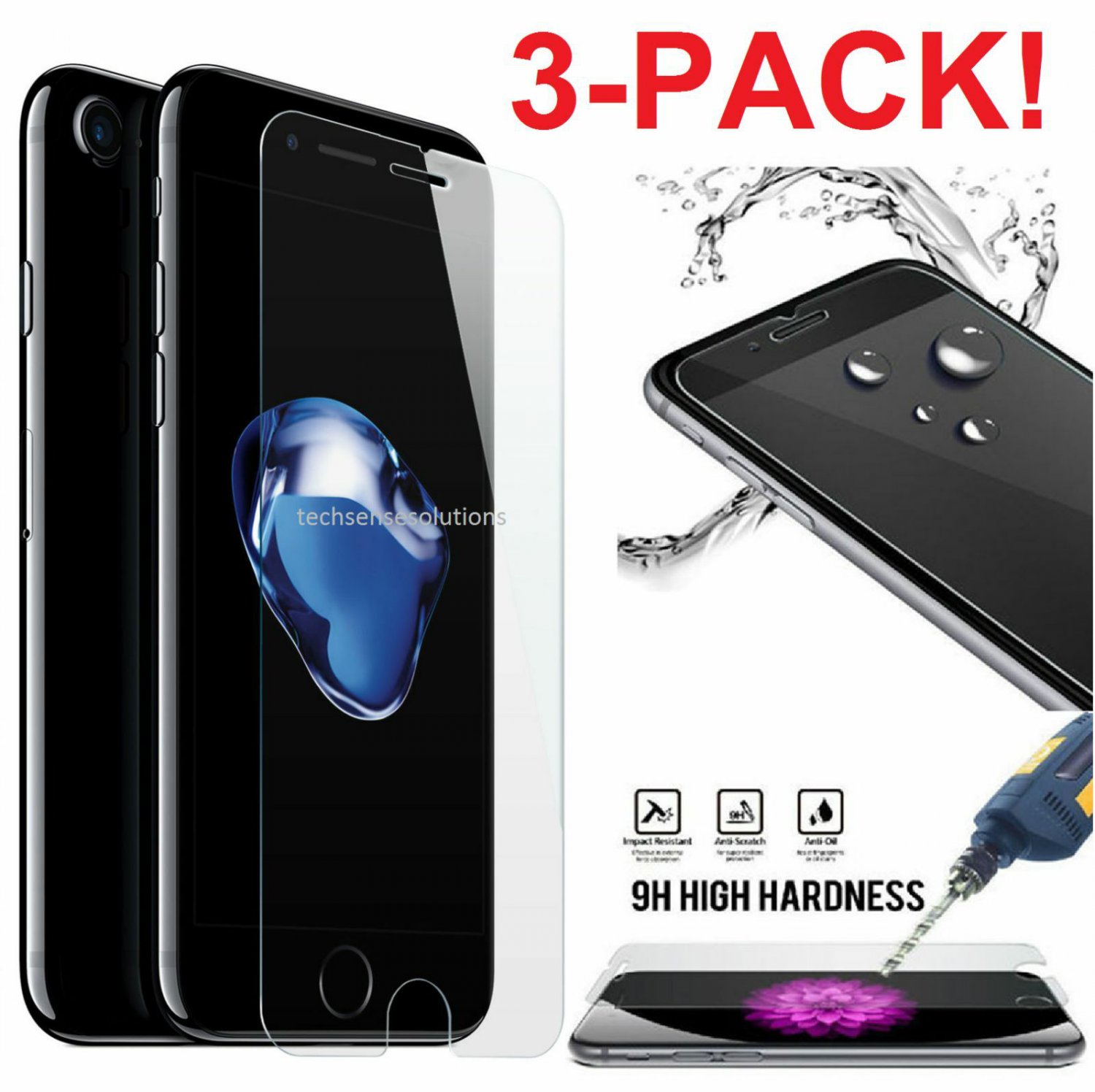 3-Pack Premium Real Tempered Glass Film Screen Protector for 4.7" Apple iPhone 7