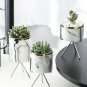 Nordic Ceramic Iron Art Vase Marble Pattern Rose Gold Silver Tabletop Green Plant Pot