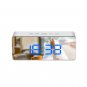 LED Mirror Alarm Clock Digital Snooze Table Clock Wake Up Light Electronic Large Time Temperature