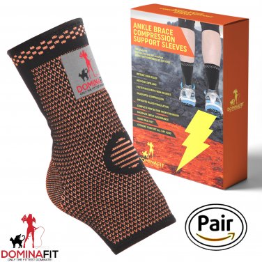 Ankle Compression Sleeves, Orange X-Large