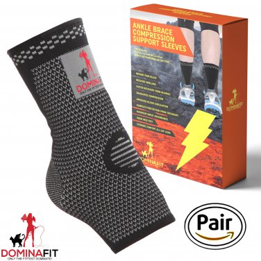Ankle Compression Sleeves, Grey Medium