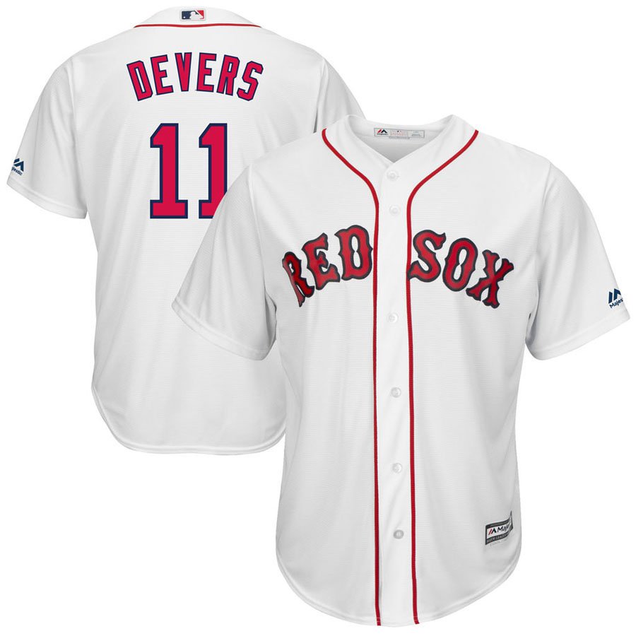 Youth Boston Red Sox #11 Rafael Devers White Home Cool Base Baseball Jersey